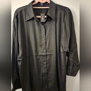 New Womens Boyfriend Baggy Fit Satin Blouse NWT